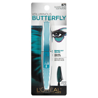 L'Oréal Paris Voluminous Butterfly 871 Blackest Black Mascara, 0.21 fl oz