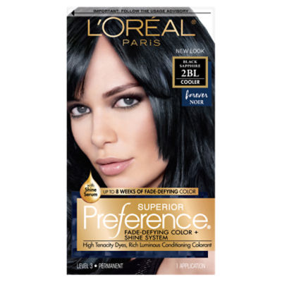 L'Oréal Paris Superior Preference Black Sapphire 2BL Level 3 Permanent Haircolor, 1 application