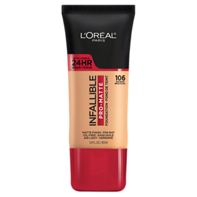 L'Oréal Paris Infallible 106 Sun Beige Pro-Matte Foundation, 1.0 fl oz