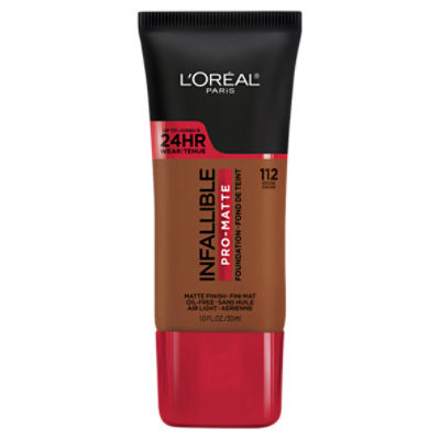 L'Oréal Paris Infallible 112 Cocoa Pro-Matte Foundation, 1.0 fl oz