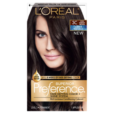 L'Oréal Paris Superior Preference 3C Cool Darkest Brown Permanent Haircolor, 1 application