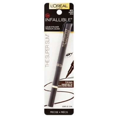 L'Oréal Paris Infallible The Super Slim 401 Brown Precise Liquid Eyeliner, 0.034 fl oz