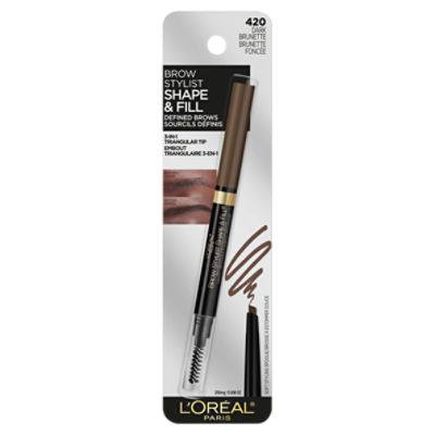 L'Oréal Paris Brow Stylist Shape & Fill 420 Dark Brunette Mechanical Pencil, 0.008 oz