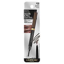L'Oréal Paris Brow Stylist Shape & Fill 420 Dark Brunette, Mechanical Pencil, 0.01 Ounce