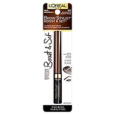 L'Oréal Paris Brow Stylist Boost & Set Brow Mascara, 490 Dark Brunette Volumizing, 0.1 Fluid ounce