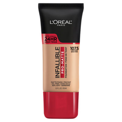 L'Oréal Paris Infallible 107.5 Ivory Beige Pro-Matte Foundation, 1.0 fl oz