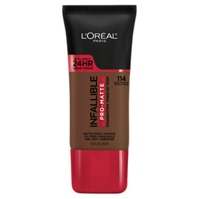 L'Oréal Paris Infallible 114 Rich Chocolate Pro-Matte Foundation, 1.0 fl oz