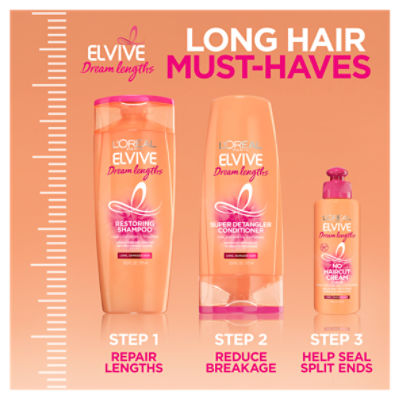 Lot of 6 Loreal Elvive Dream Lengths Restoring Shampoo 12.6 fl oz Each