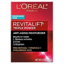 L'Oreal Paris Revitalift Triple Power Anti-Aging Cream, Fragrance Free, 1.7 oz.