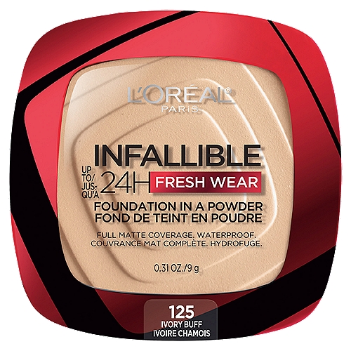 L'Oréal Paris Infallible 125 Ivory Buff Fresh Wear Foundation in a Powder, 0.31 oz