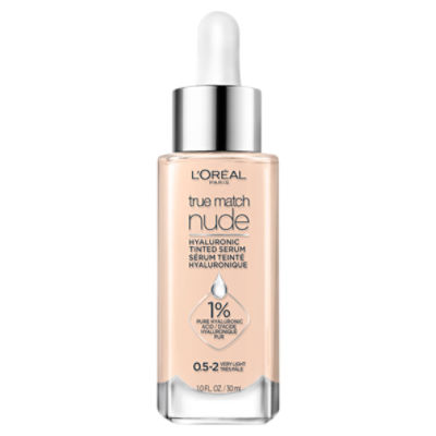 L'Oréal Paris True Match Nude 0.5-2 Very Light Hyaluronic Tinted Serum, 1.0 fl oz