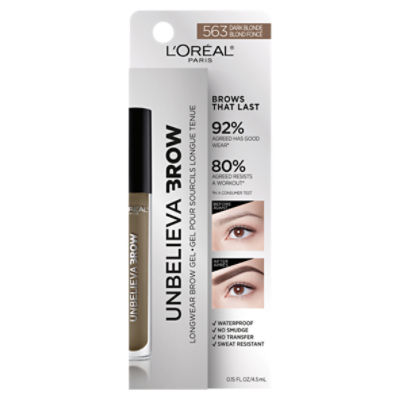 L'Oréal Paris Unbelieva Brow 563 Dark Blonde Longwear Brow Gel, 0.15 fl oz