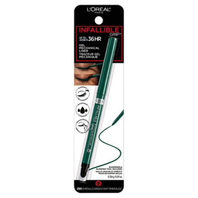 L'Oréal Paris Infallible Grip 250 Emerald Green Gel Mechanical Liner, 0.011 oz