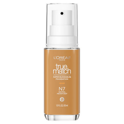 L'Oréal Paris True Match N7 Neutral Medium Deep Super-Blendable Foundation, 1.0 fl oz