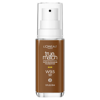 L'Oréal Paris True Match W9.5 Warm Deep Super-Blendable Foundation, 1.0 fl oz