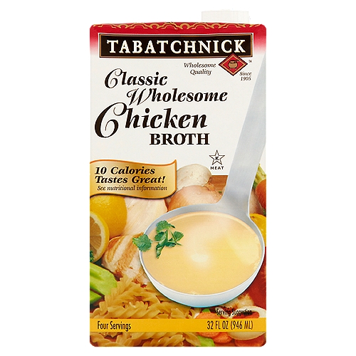 Kosher chicken broth in an aseptic shelf-stable package. 5 calories per serving. 6 servings per box. Refrigerate after opening.