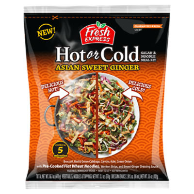 Fresh Express Hot or Cold Asian Sweet Ginger Salad & Noodle Meal Kit, 16.7 oz