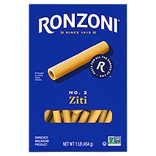 Ronzoni Ziti, 16 oz, Non-GMO Pasta for Thick Sauces and Casseroles