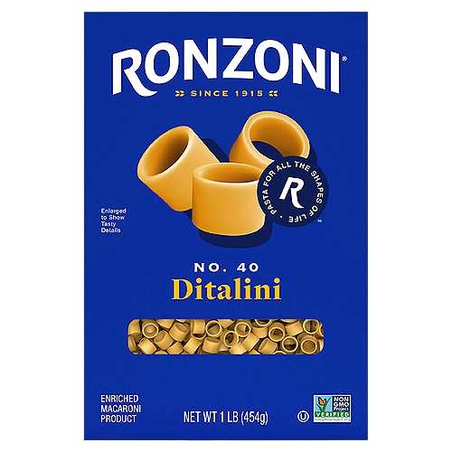 Ronzoni Ditalini, 16 oz, Non-GMO Tubed Pasta for Soups and Salads