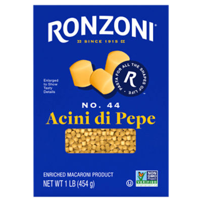 Ronzoni Acini di Pepe, 16 oz, Bead-Shaped Pasta for Soups, Non-GMO