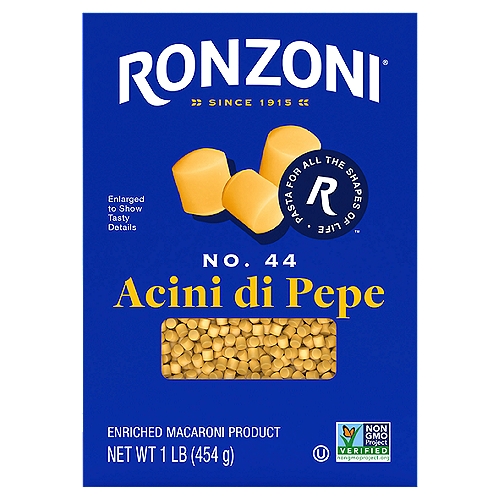 Ronzoni Acini di Pepe, 16 oz, Bead-Shaped Pasta for Soups, Non-GMO
