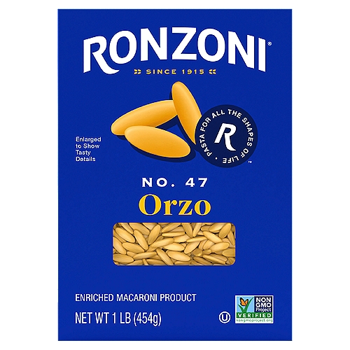 Ronzoni Orzo No. 47 Pasta, 16 oz
Enriched Macaroni Product