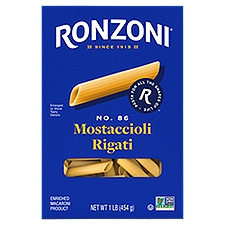Ronzoni Mostaccioli Rigati, 16 oz, Non-GMO Pasta for Thin Sauces