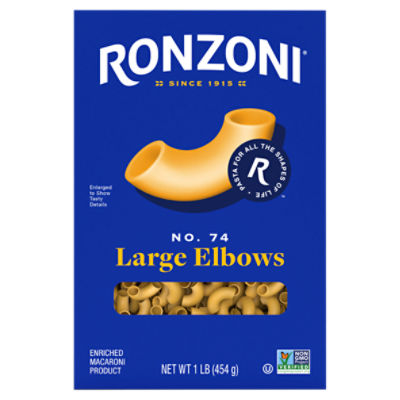 Ronzoni Large Elbows, 16 oz, NonGMO Macaroni Pasta