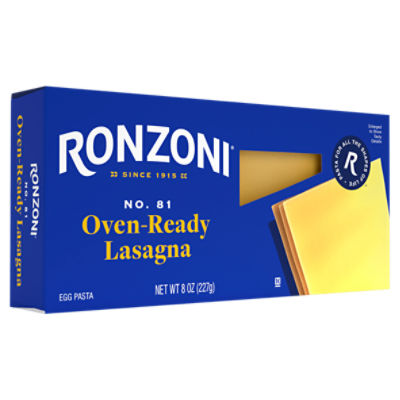 Ronzoni No. 81 Oven-Ready Lasagna Egg Pasta, 8 oz - The Fresh Grocer