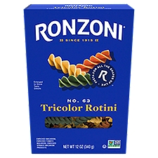 Ronzoni Tricolor Rotini, 12 oz, Colorful Non-GMO Pasta Spirals