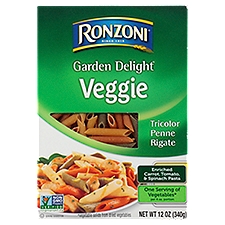 Ronzoni Garden Delight Veggie Tricolor Penne Rigate, Pasta, 12 Ounce
