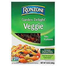 Ronzoni Garden Delight Veggie Trio Italiano Pasta, 12 oz, 12 Ounce