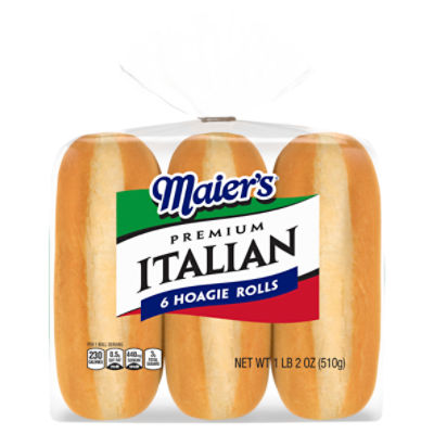 Maier's Premium Italian Plain Hoagie Rolls, 6 count, 18 oz