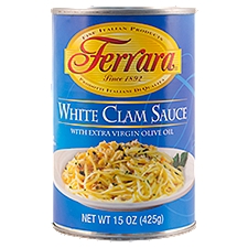 Ferrara White Clam Sauce with Extra Virgin Olive Oil, 15 oz