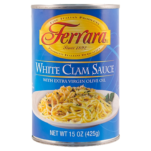 Ferrara White Clam Sauce with Extra Virgin Olive Oil, 15 oz