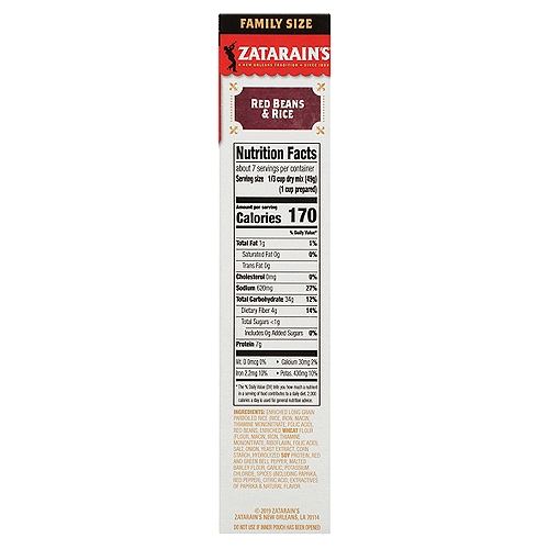 Zatarain's Red Beans & Rice Family Size, 12 oz