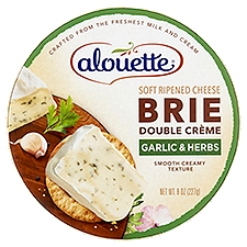 Alouette Brie Double Crème Garlic & Herbs Soft Ripened Cheese, 8 oz