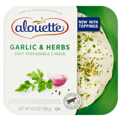 Alouette Garlic & Herbs Soft Spreadable Cheese, 6.5 oz, 6.5 Ounce