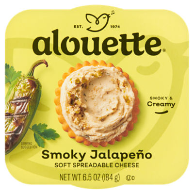 Alouette Smoky Jalapeño Soft Spreadable Cheese, 6.5 oz, 6.5 Ounce