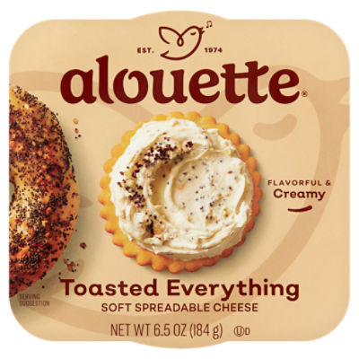 Alouette Toasted Everything Soft Spreadable Cheese, 6.5 oz, 6.5 Ounce