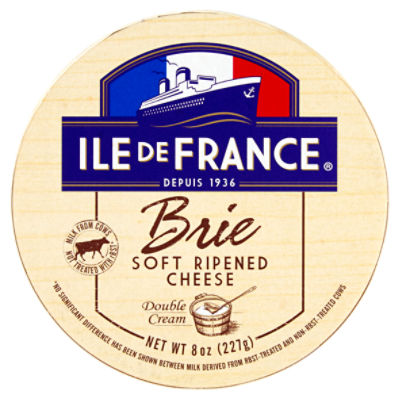 Ile de France Double Cream Brie Soft Ripened Cheese, 8 oz