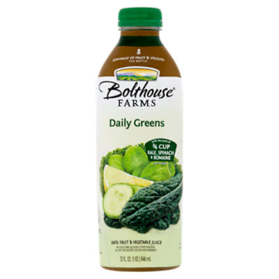 Bolthouse Farms No Sugar Added Daily Greens 100% Fruit & Vegetable Juice, 32 fl oz, 32 Fluid ounce