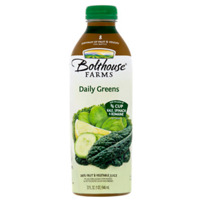 Bolthouse Farms No Sugar Added Daily Greens 100% Fruit & Vegetable Juice, 32 fl oz