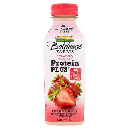 30 g protein per bottle + 21 vitamins & minerals† n†From milk and added ingredientsnn120% more protein than our Perfectly Protein® beverages‡nnThe Power of Protein Plus®‡nWhey + SoynThis proprietary blend uses two different types of protein for improved performance. Whey protein is absorbed quickly to satisfy immediate nutritional needs while soy protein absorbs at a slower rate for sustained benefits.n‡Per 8 fl. oz. serving comparison: This product - 16 g protein / our Perfectly Protein® beverages - 7 g proteinnnEssential NutrientsnVitamin A - 30% daily valuenHelps support healthy eyes and skinnVitamins B6 & B12 - 100% daily valuenHelps support the metabolism of proteins and fat.nVitamin C - 100% daily valuenHelps support the immune system.nCalcium - 50% daily valuenHelps build strong bones.