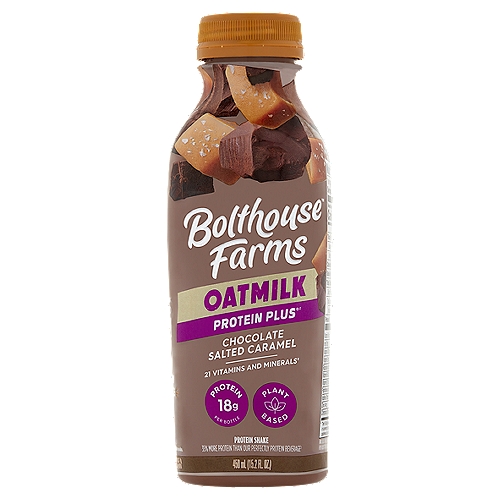 Bolthouse Farms Protein Plus Chocolate Salted Caramel Oatmilk Protein Shake, 15.2 fl oz