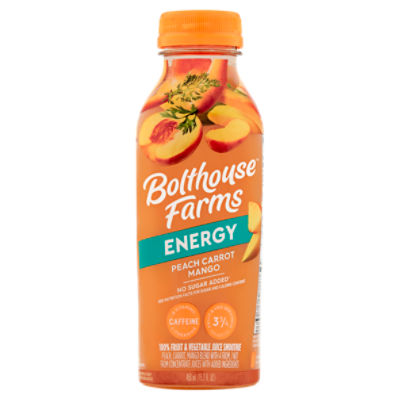 Bolthouse Farms Energy Peach Carrot Mango Juice Smoothie, 15.2 fl oz, 15.2 Fluid ounce