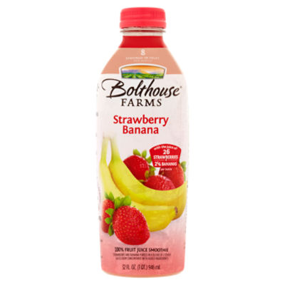 Bolthouse Farms Strawberry Banana 100% Fruit Juice Smoothie, 32 fl oz, 32 Fluid ounce