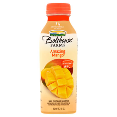 Bolthouse Farms Amazing Mango 100% Fruit Juice Smoothie, 15.2 fl oz, 15.2 Fluid ounce