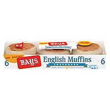 Bays Sourdough English Muffins, 6 count, 12 oz, 12 Ounce