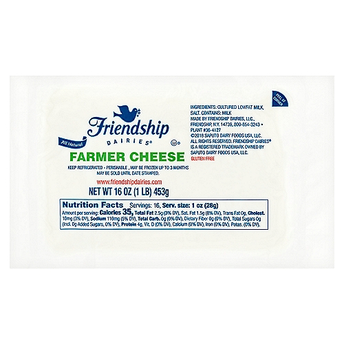 Friendship Dairies Farmer Cheese, 16 oz